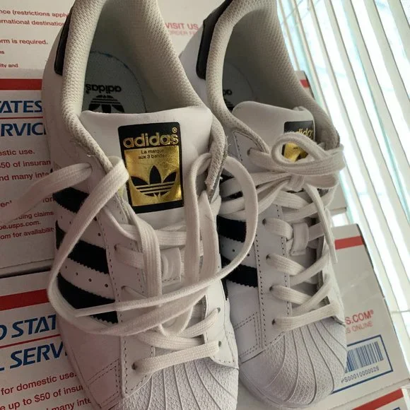 adidas | Shoes | Adidas Originals Superstar Leather Whiteblackgold Casual  Sneaker | Poshmark